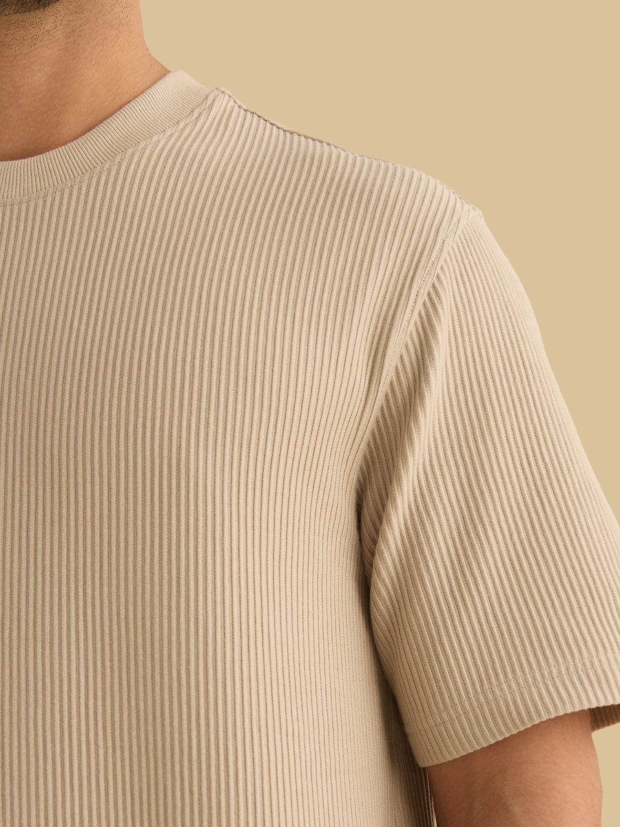 Textured Comfort Fit Ottoman T-Shirt