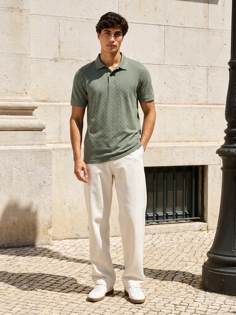 Textured Pique Polo T-Shirt
