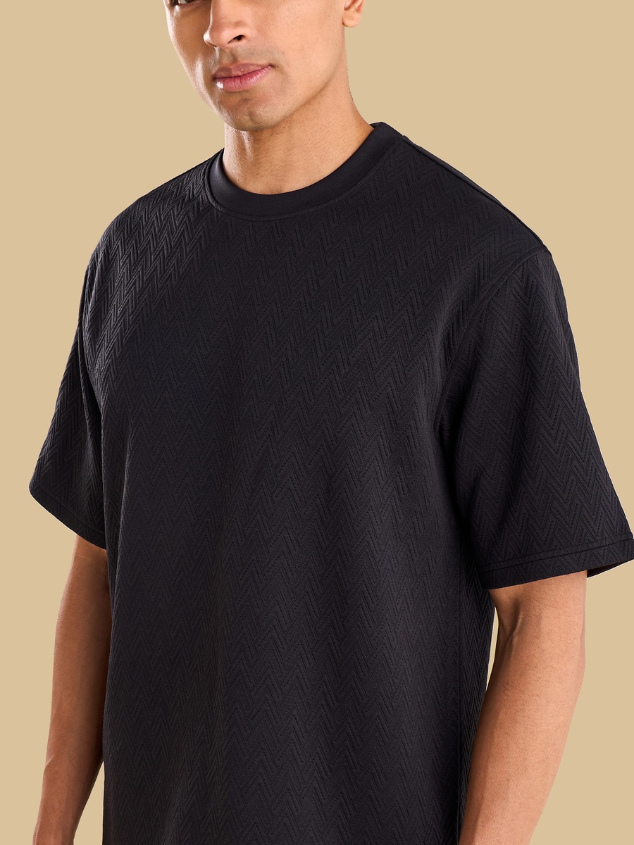 Relaxed Fit Jacquard T-Shirt