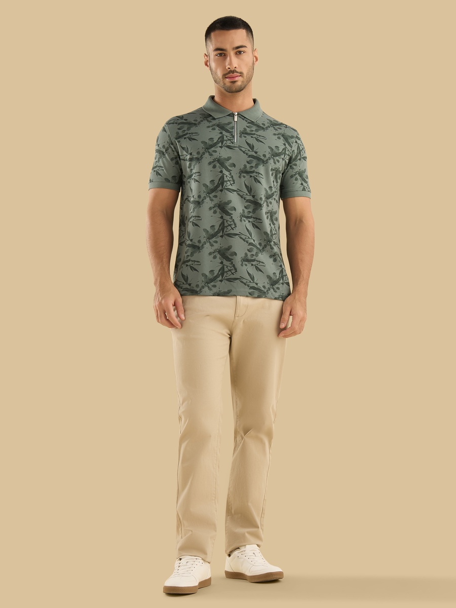 Printed Pique Polo T-Shirt