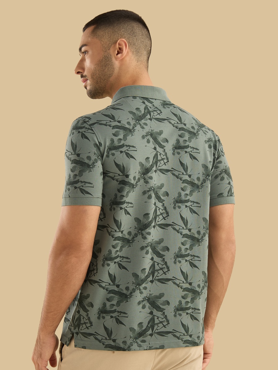 Printed Pique Polo T-Shirt