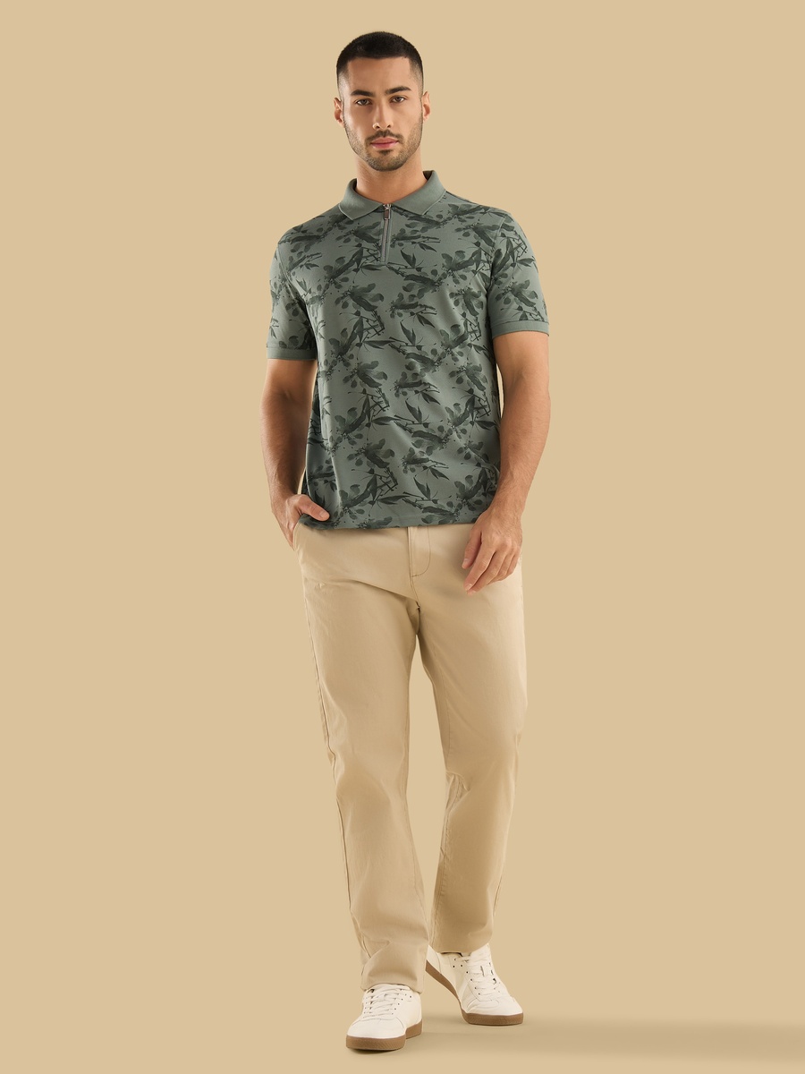 Printed Pique Polo T-Shirt