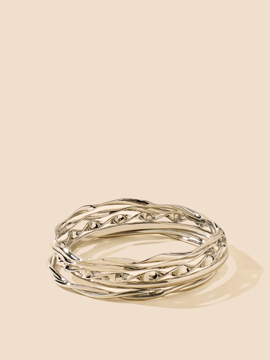 Pack of 5 - Textured Metallic Bangle