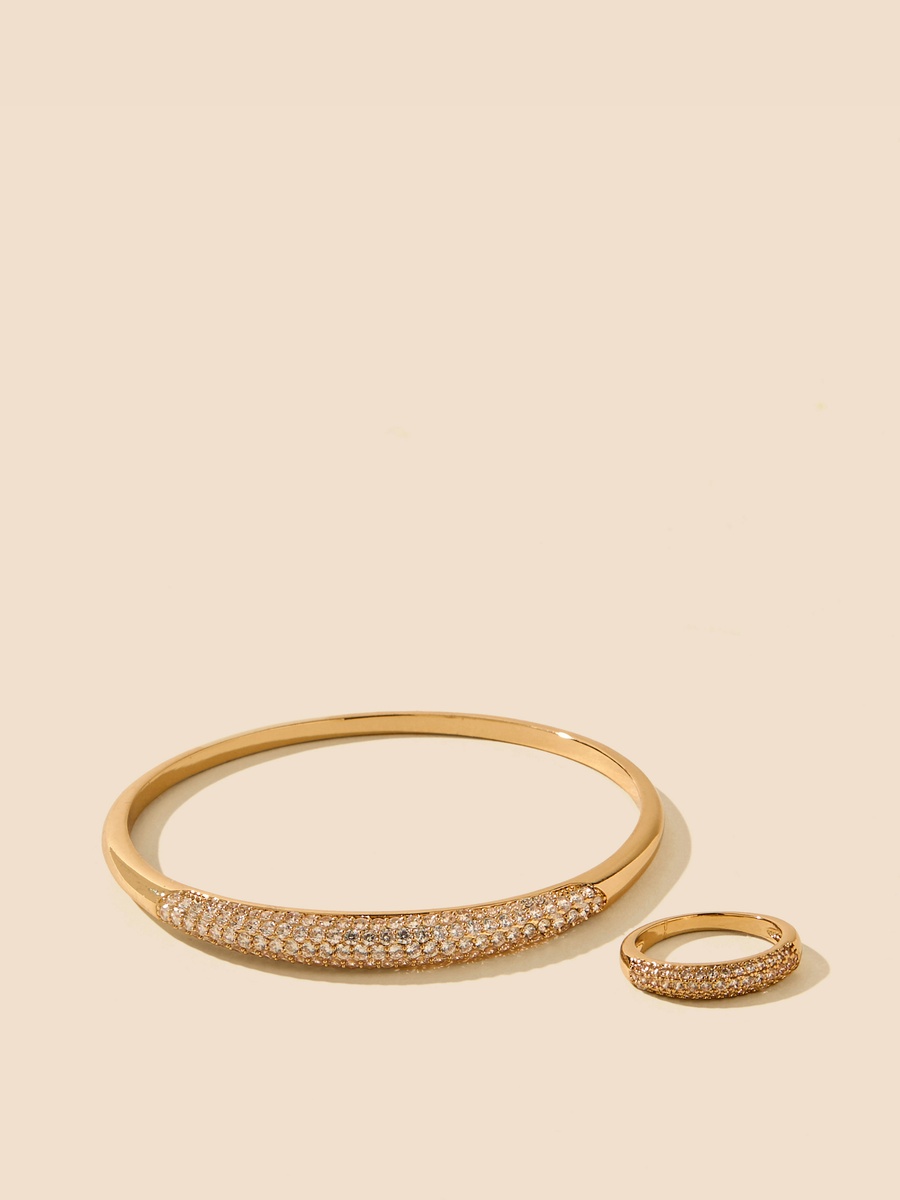 Embellished Bangle and Ring Set