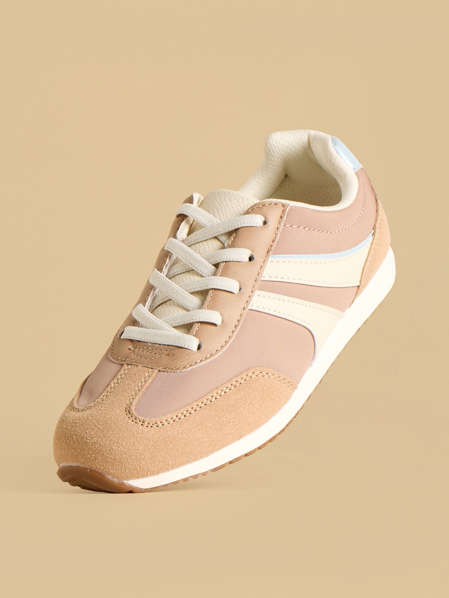 Panelled Sports Shoes with Lace-Up Closure