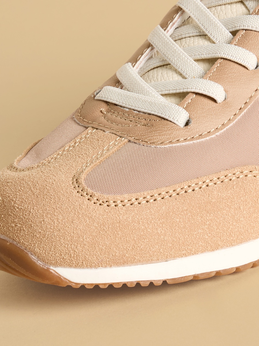 Panelled Sports Shoes with Lace-Up Closure