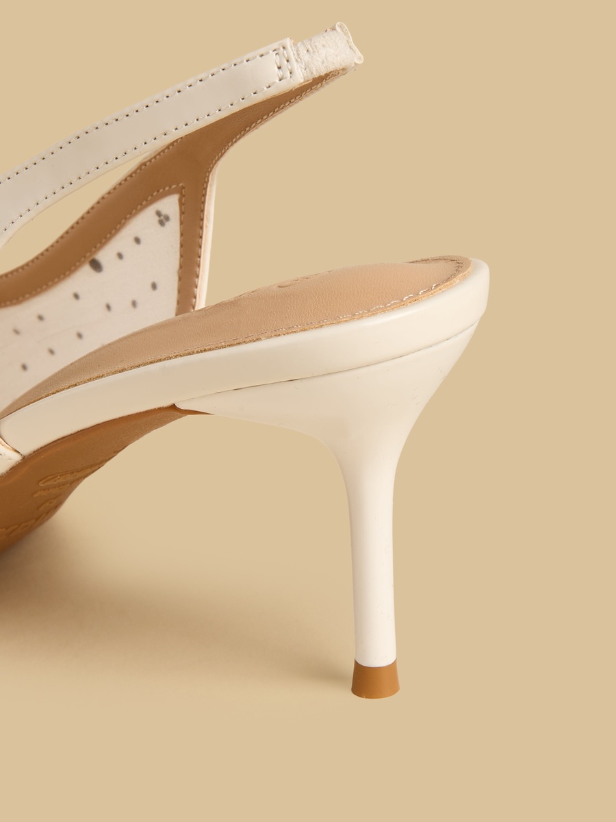 Embellished Bow Accent Slingback Shoes