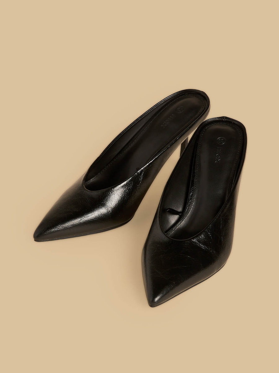 Flared Heel Slip-On Shoes