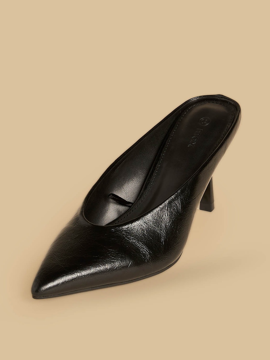 Flared Heel Slip-On Shoes