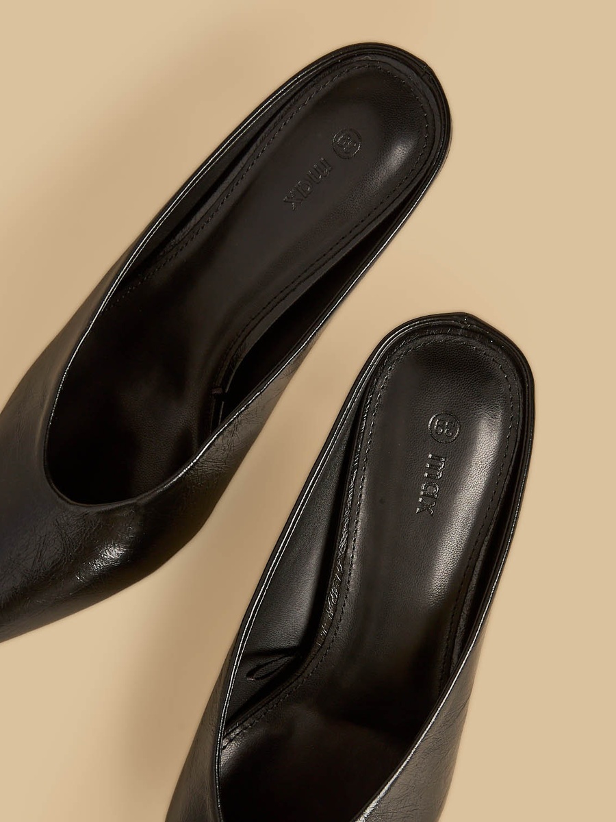 Flared Heel Slip-On Shoes