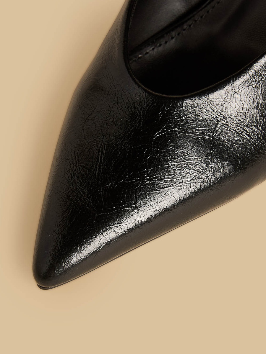 Flared Heel Slip-On Shoes