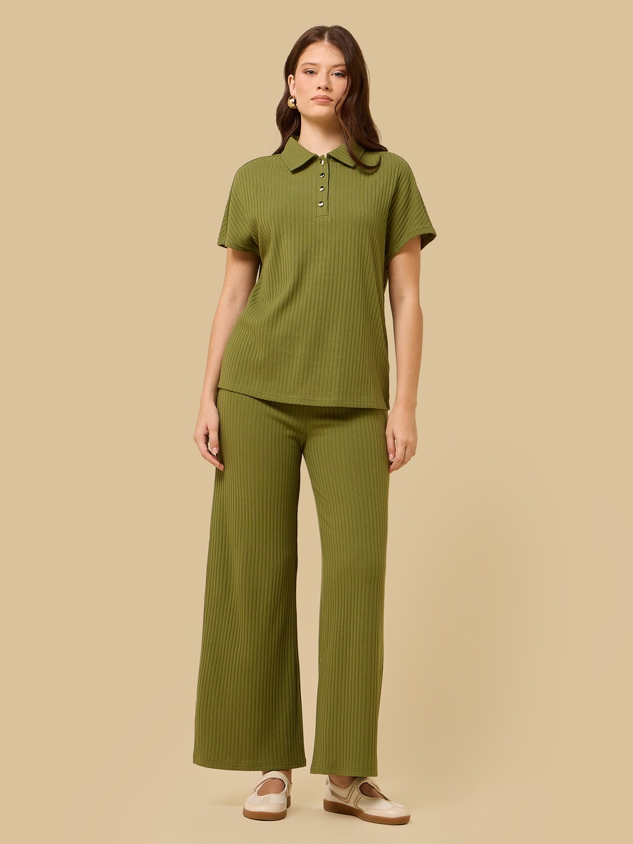 Ribbed Wide Leg Pants