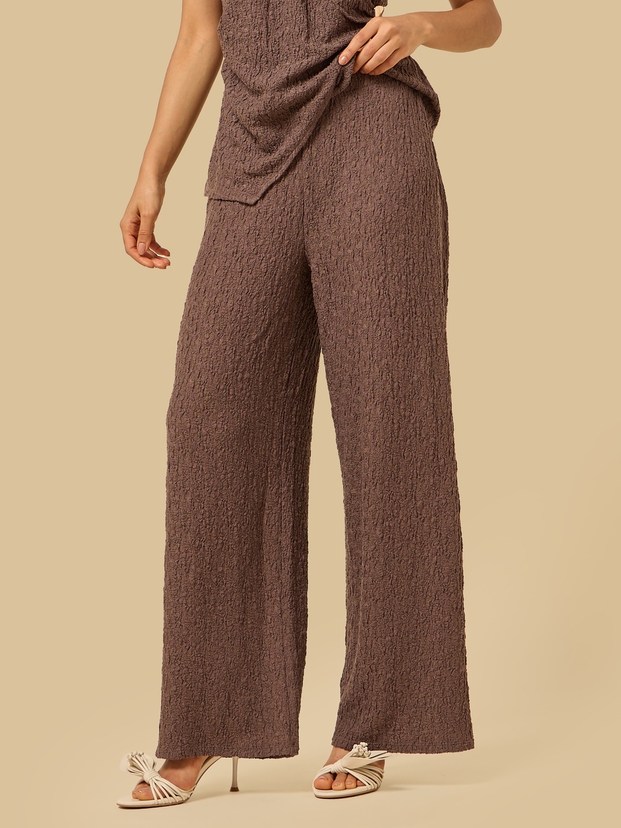 Textured Wide Leg Pants