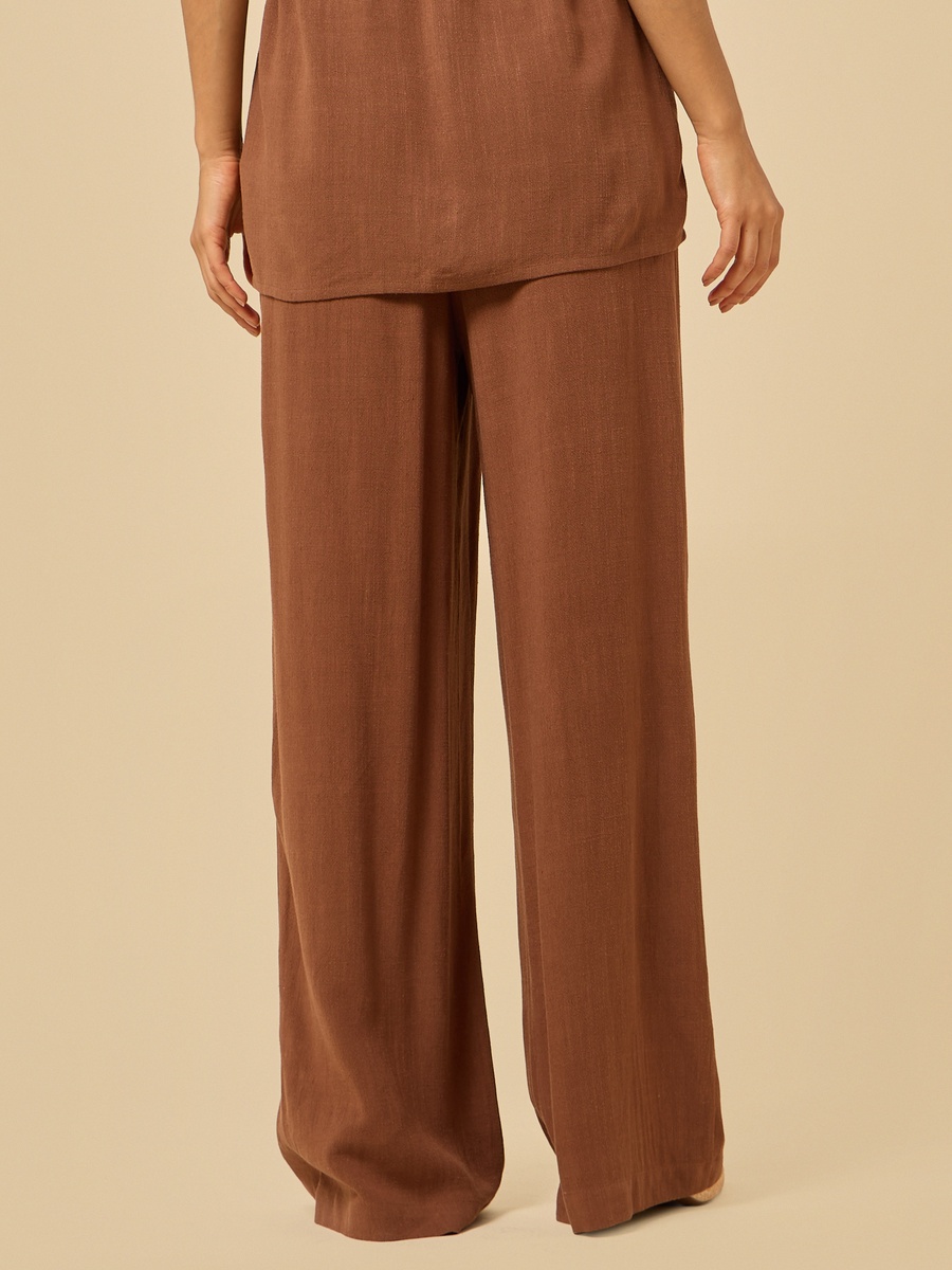 Linen Blend Wide Leg Pants