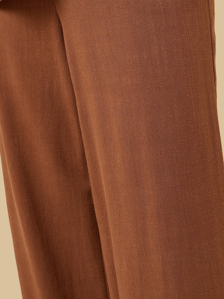 Linen Blend Wide Leg Pants