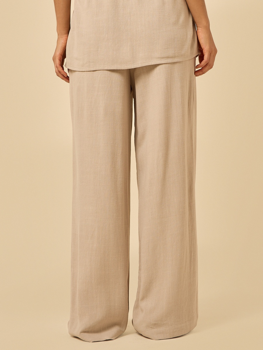 Linen Blend Wide Leg Pants