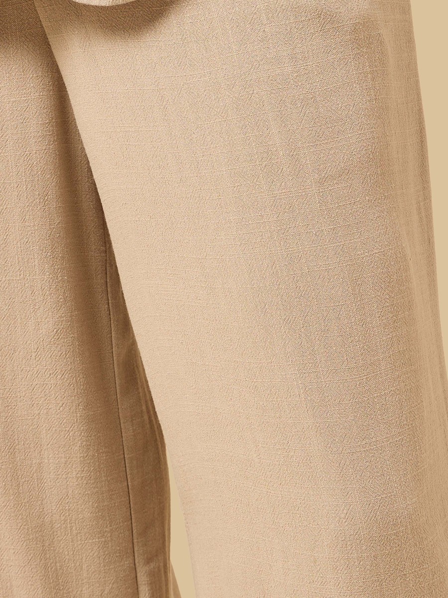Linen Blend Wide Leg Pants