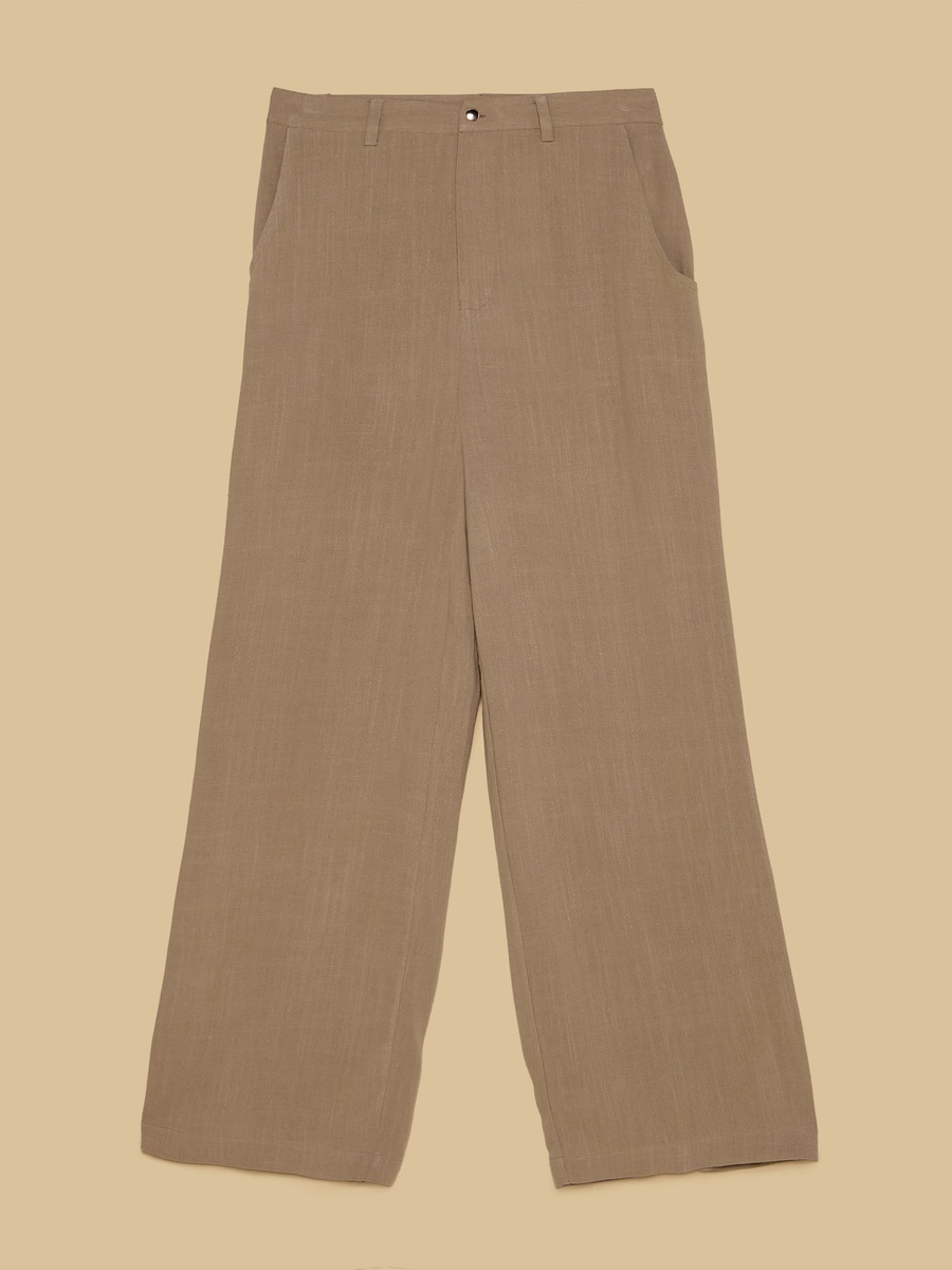 Linen Blend Wide Leg Pants