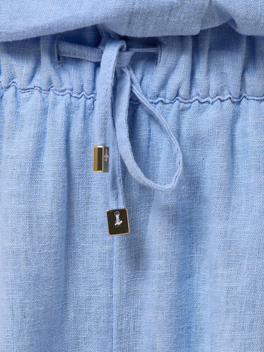 Linen Blend Wide Leg Pants