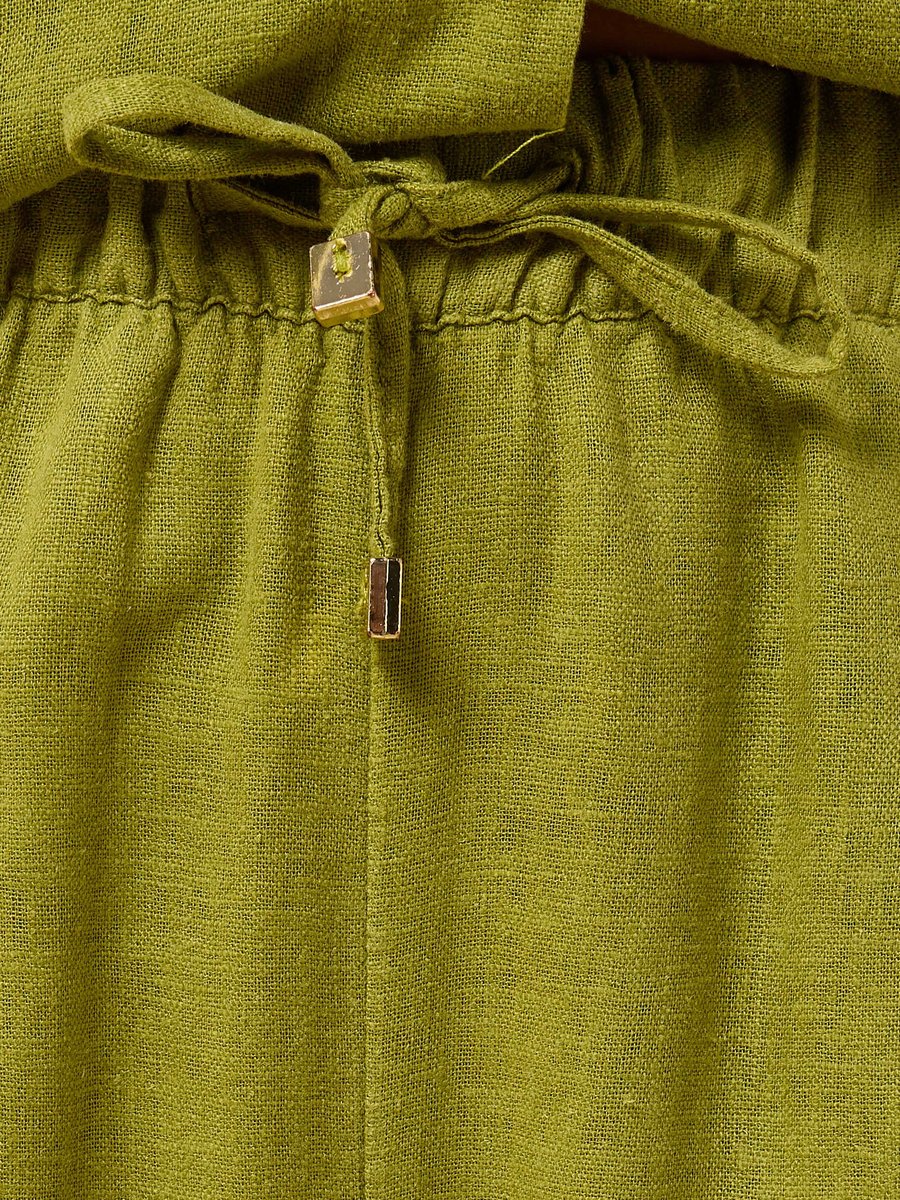 Linen Blend Wide Leg Pants