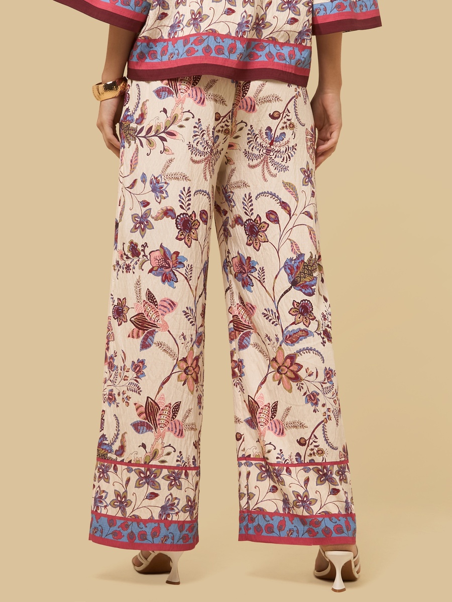 Floral Print Wide Leg Pants