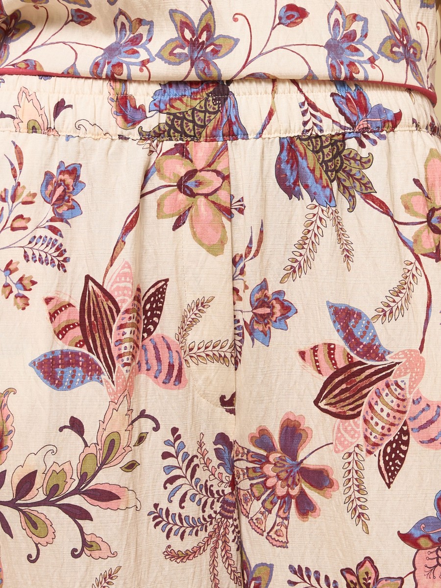 Floral Print Wide Leg Pants