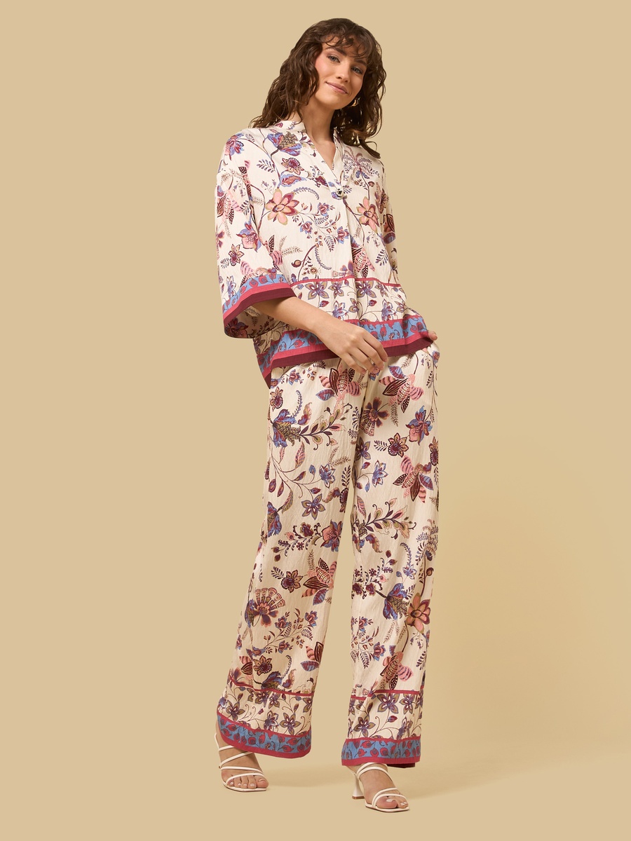 Floral Print Wide Leg Pants