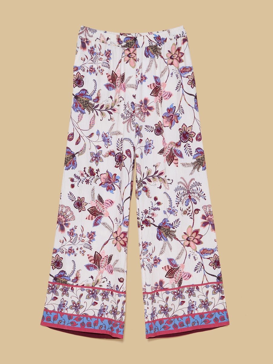 Floral Print Wide Leg Pants