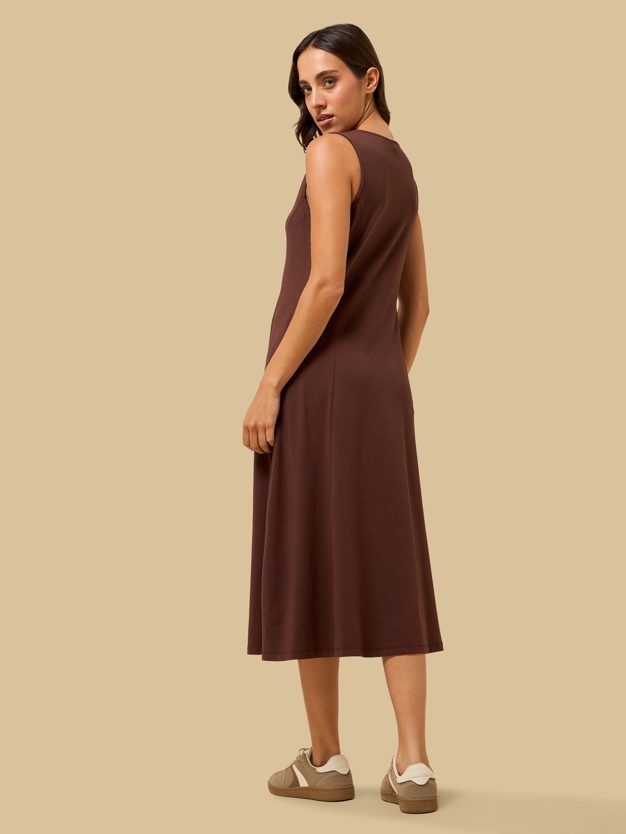 Sleeveless A-Line Midi Dress