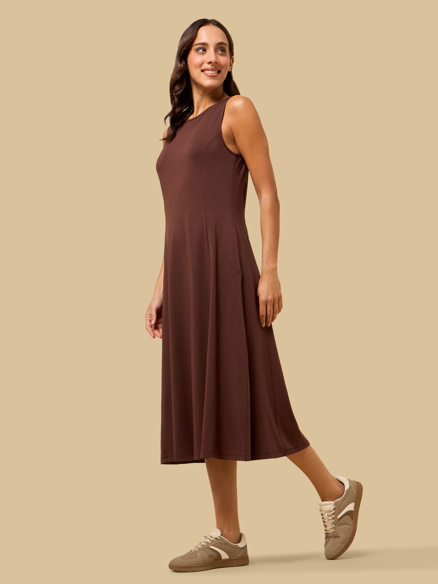 Sleeveless A-Line Midi Dress