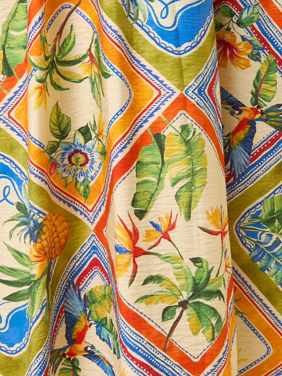 Tropical Print Sleeveless Dress