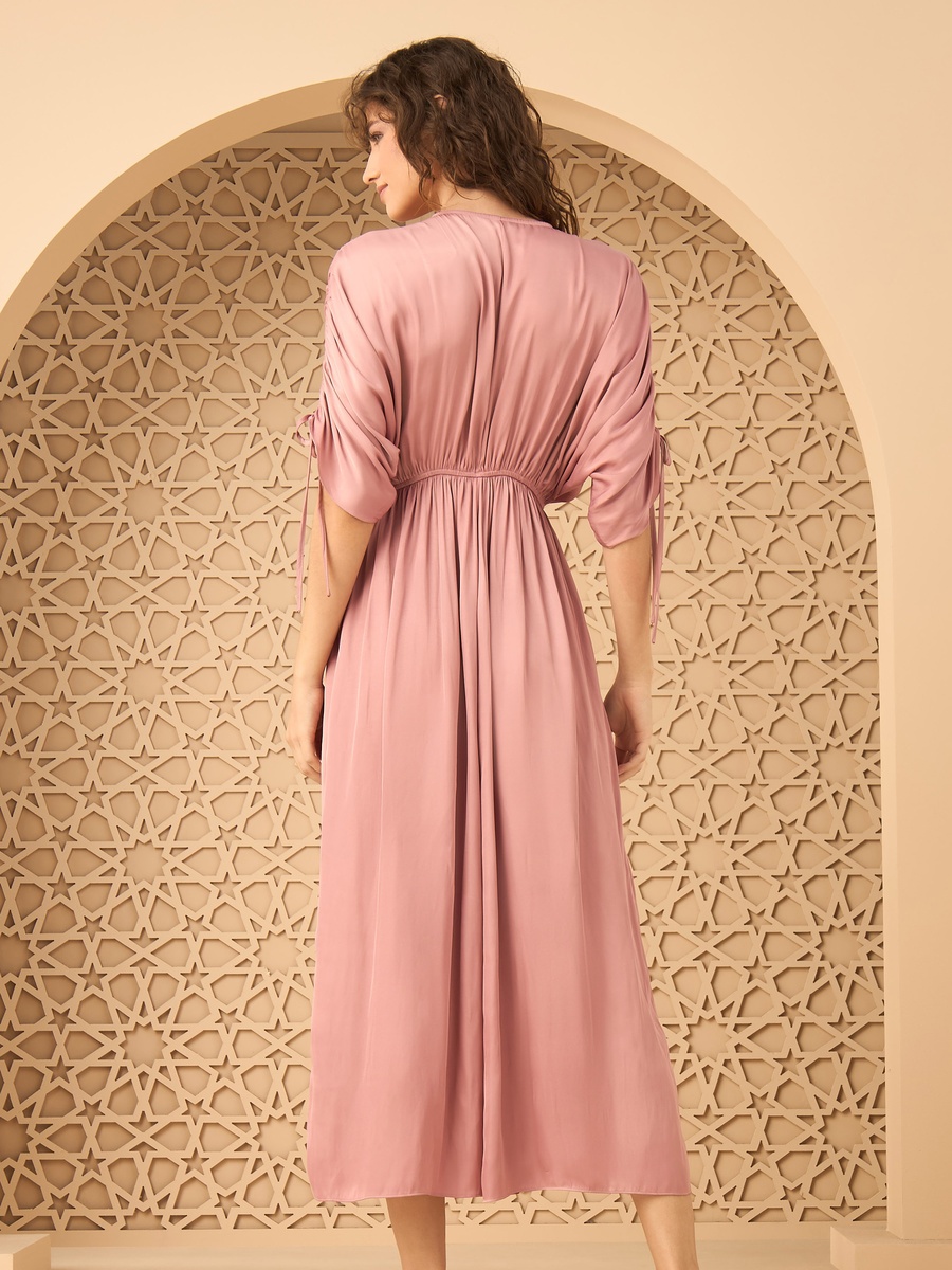 Wrap Dress with Ruched Detail