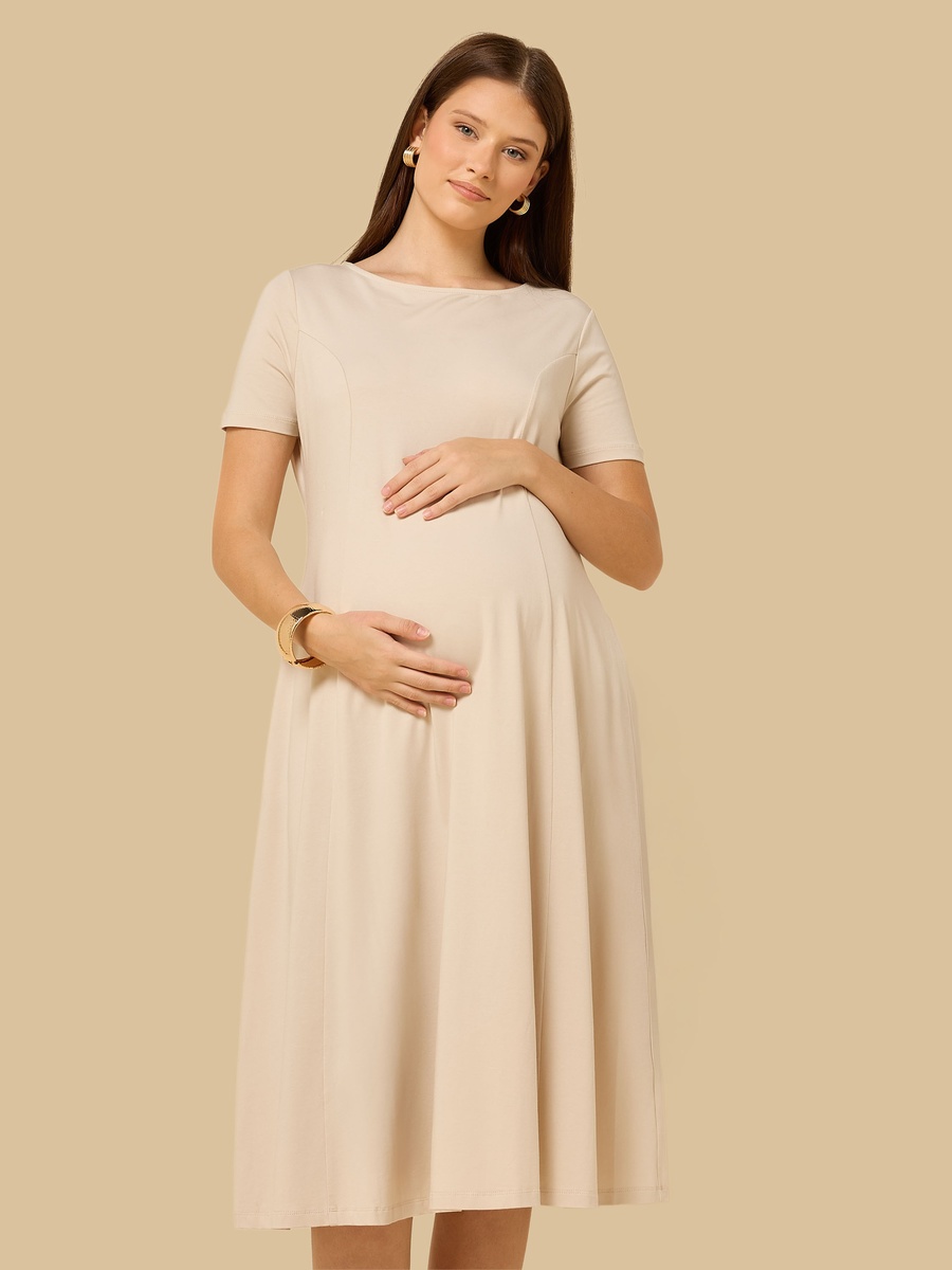 Flared Viscose Maternity Dress