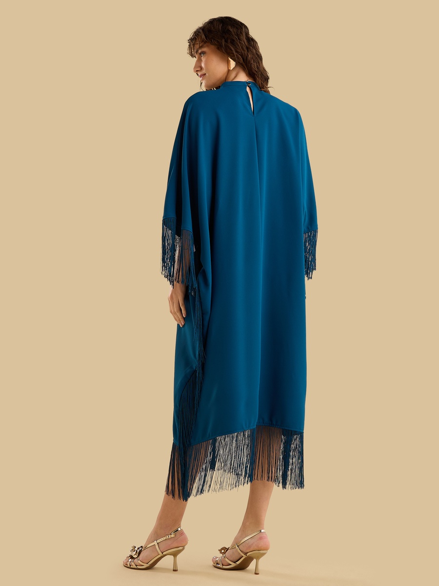 Kaftan Dress with Fringe Detail