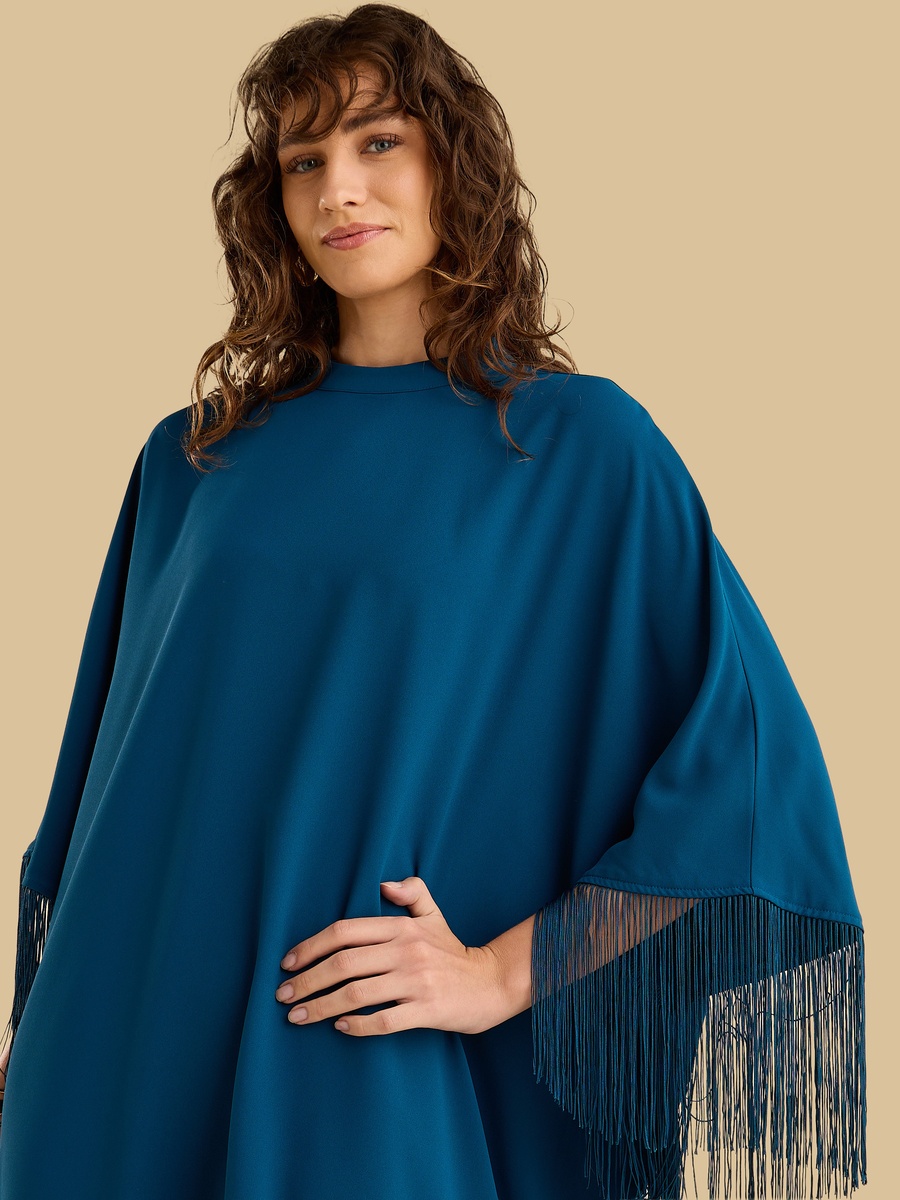 Kaftan Dress with Fringe Detail