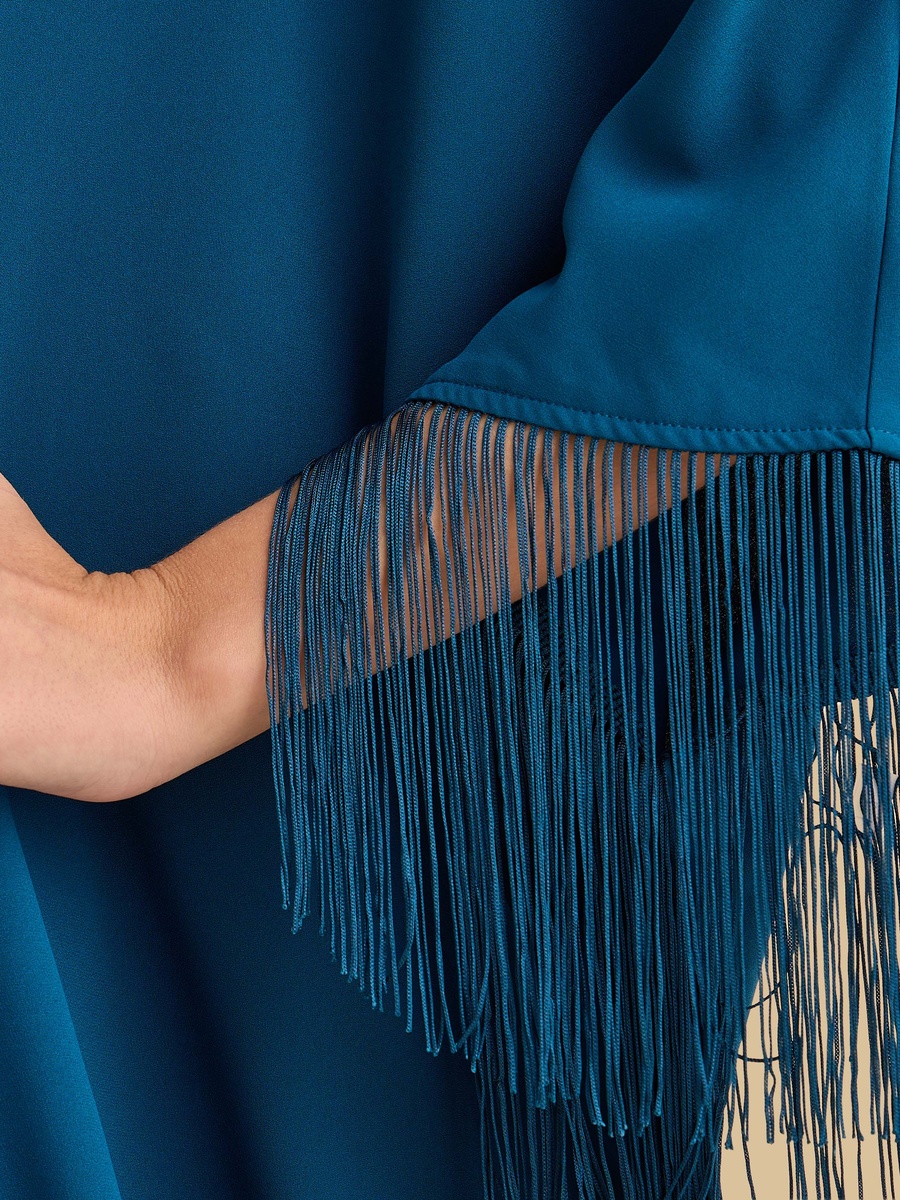 Kaftan Dress with Fringe Detail