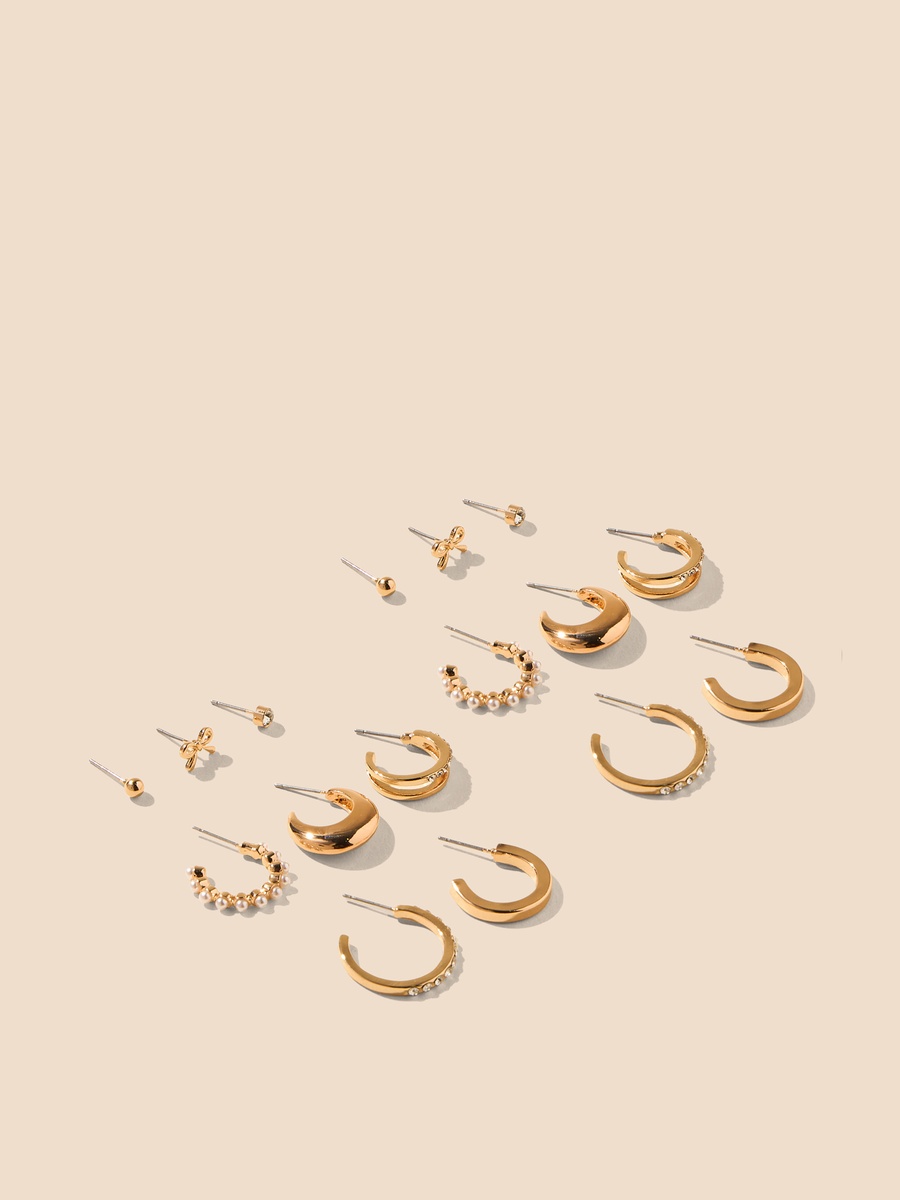 Pack of 8 - Assorted Metallic Earrings