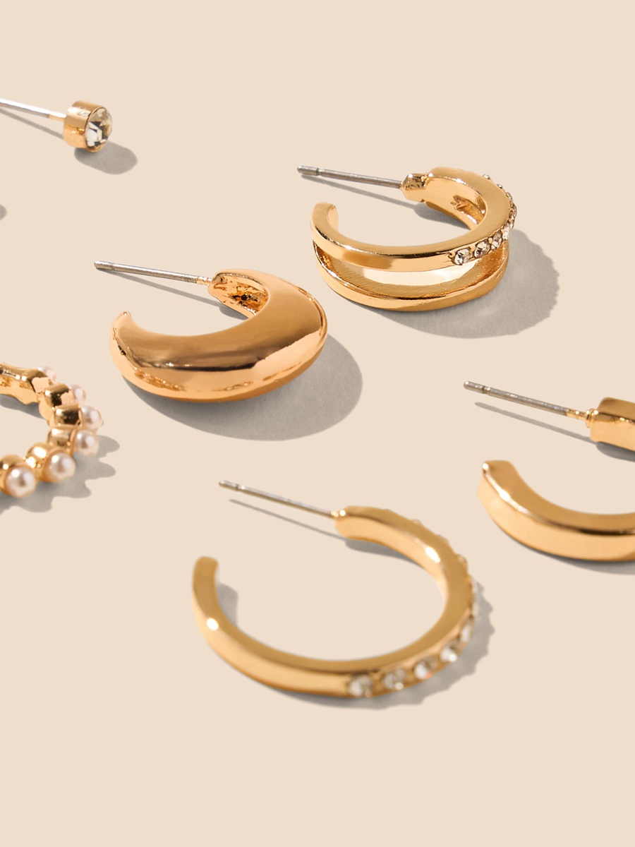 Pack of 8 - Assorted Metallic Earrings