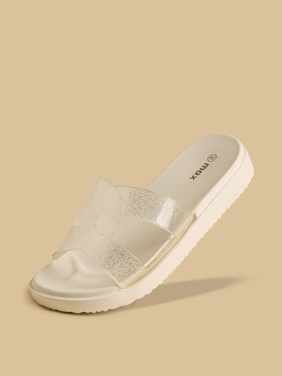Glitter Print Beach Slides