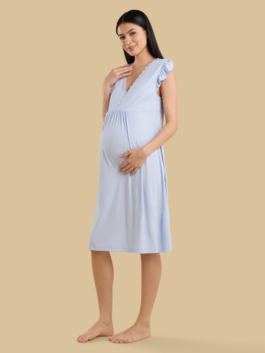 Ribbed Maternity Night Dress