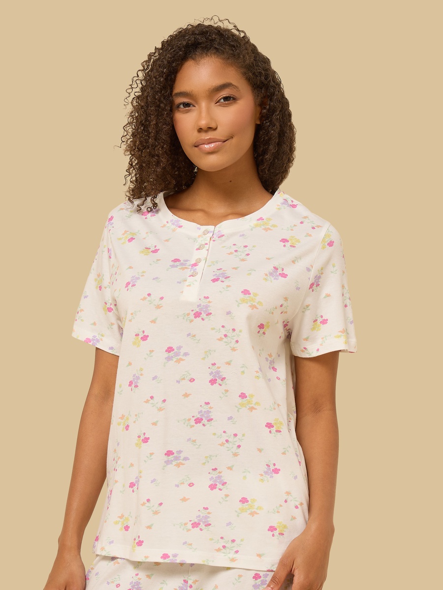 Floral Print Cotton Pyjama Set