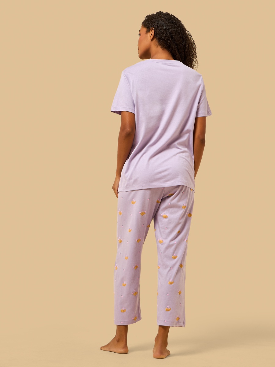 Croissant Print Cotton Pyjama Set