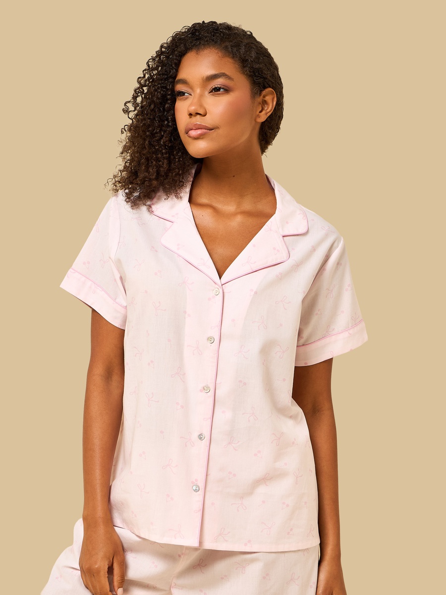 Bow Print Cotton Pyjama Set