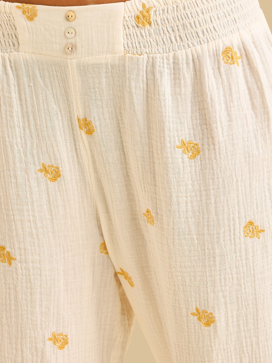 Floral Embroidered Pyjama Set