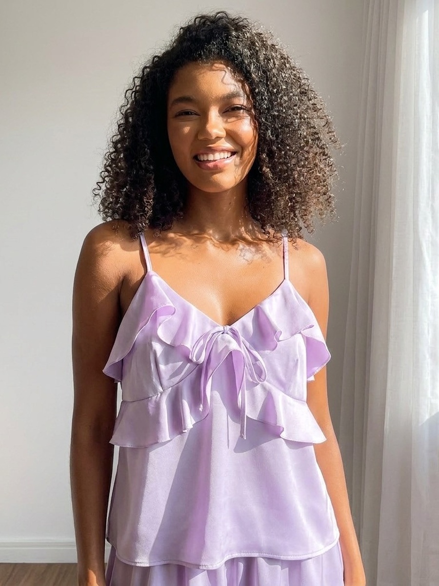 Ruffle Detail Shorts Set