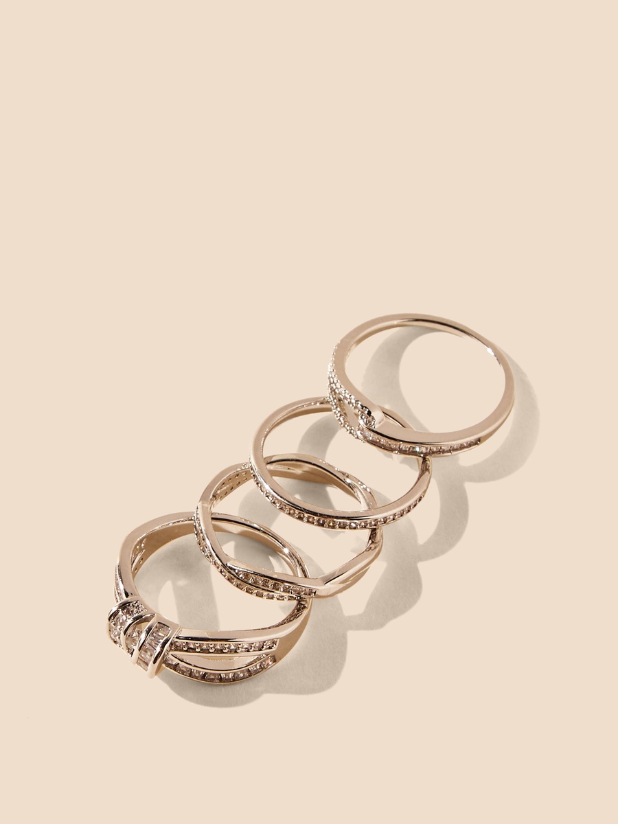 Pack of 4 - Embellished Ring