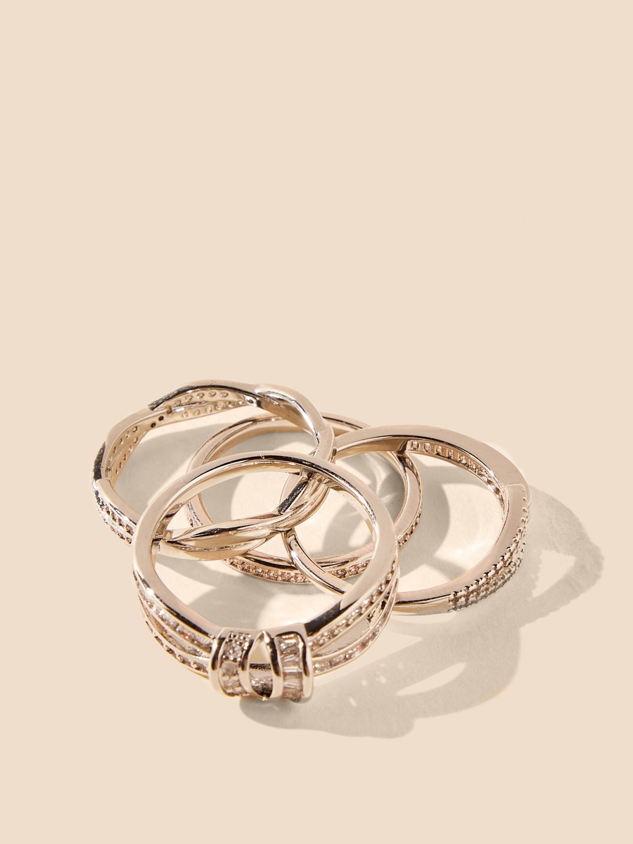 Pack of 4 - Embellished Ring