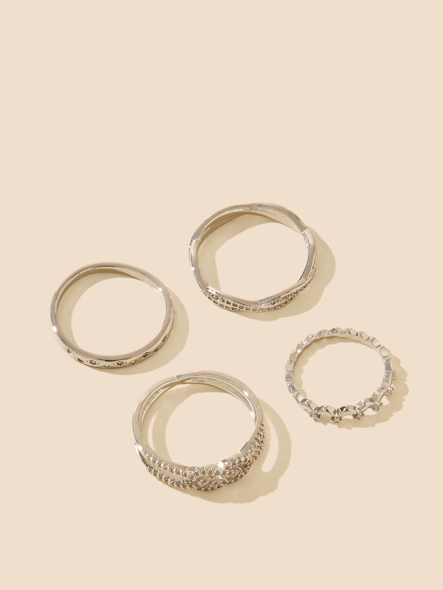 Pack of 4 - Embellished Ring