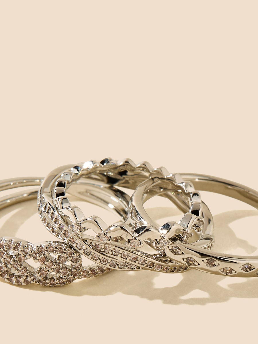 Pack of 4 - Embellished Ring