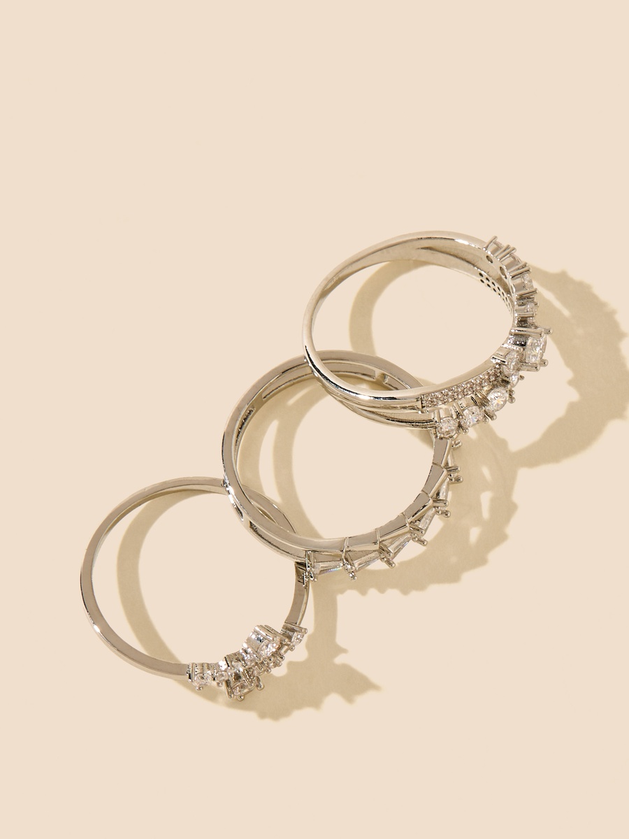 Pack of 3 - Embellished Ring